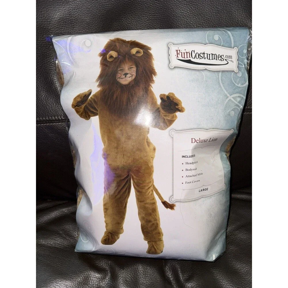 Child Deluxe Lion Costume Halloween Size L 12-14 Years New In Bag